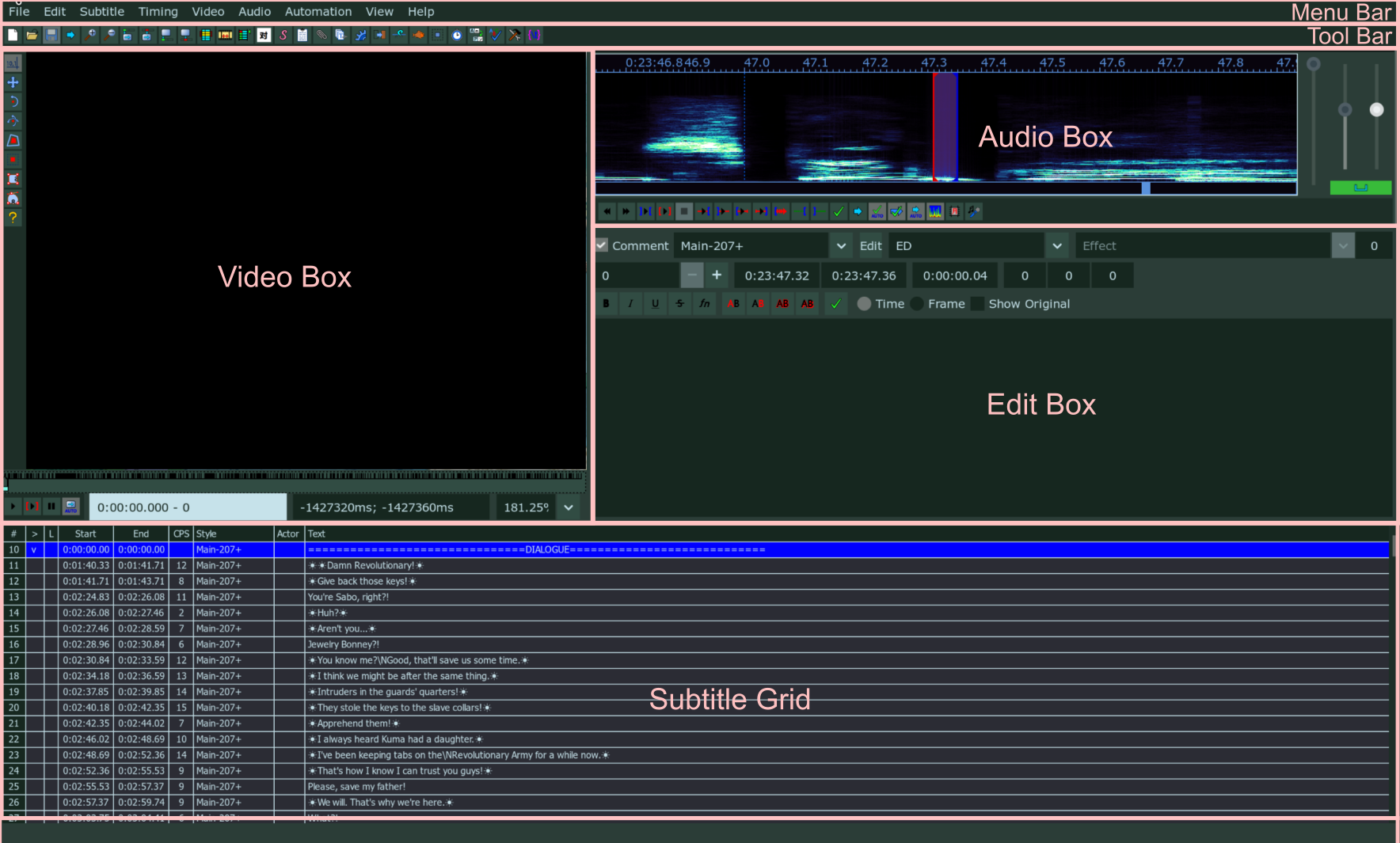 aegisub gui