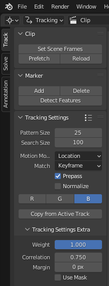 tracking settings