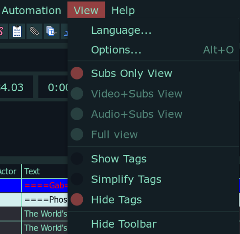 override menu