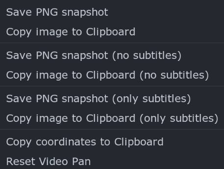 video box context menu